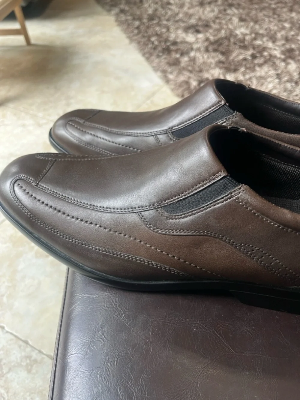 Rockport adiPRENE by adidas Brown Slip-On Leather shoes 👞 🆕 without 📦